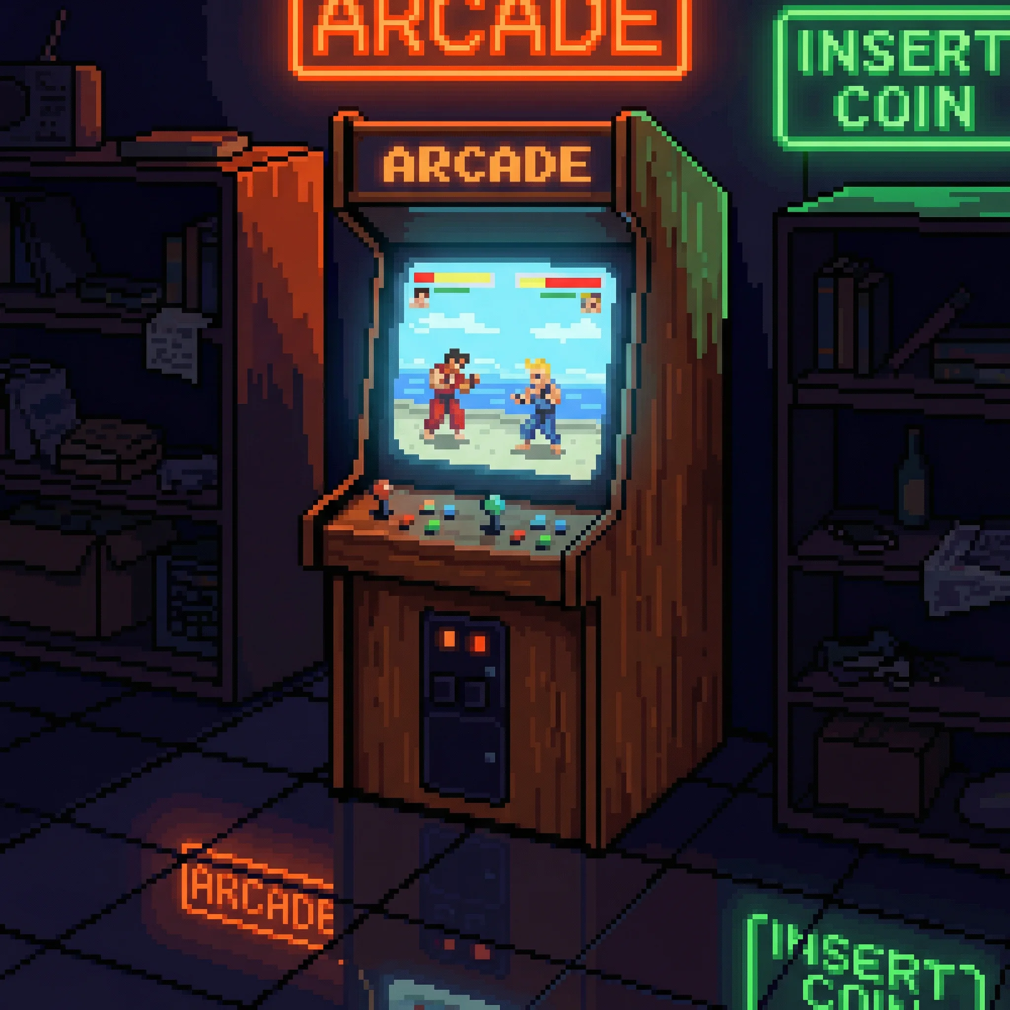 像素艺术作品：怀旧街机厅 - 888集团 社区创作